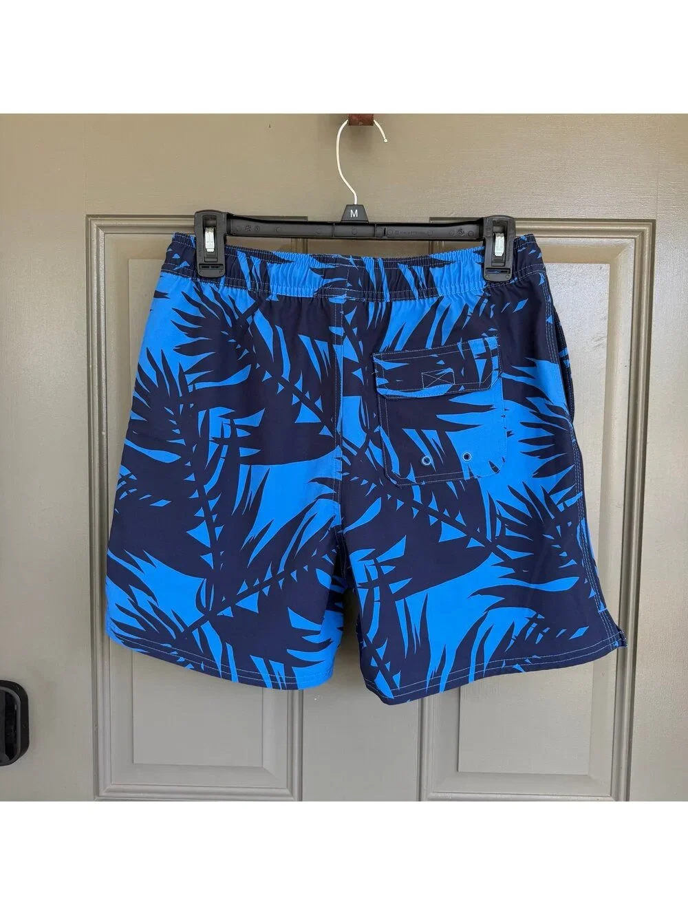 Vineyard Vines Blue Palm Leaf Chappy Swim Trunks Boys Youth Large